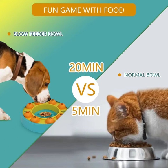 Slow Feeder Dog Bowl Enrichment Memory Training Puzzle Interactive Pet Toy - Picture 4 of 9